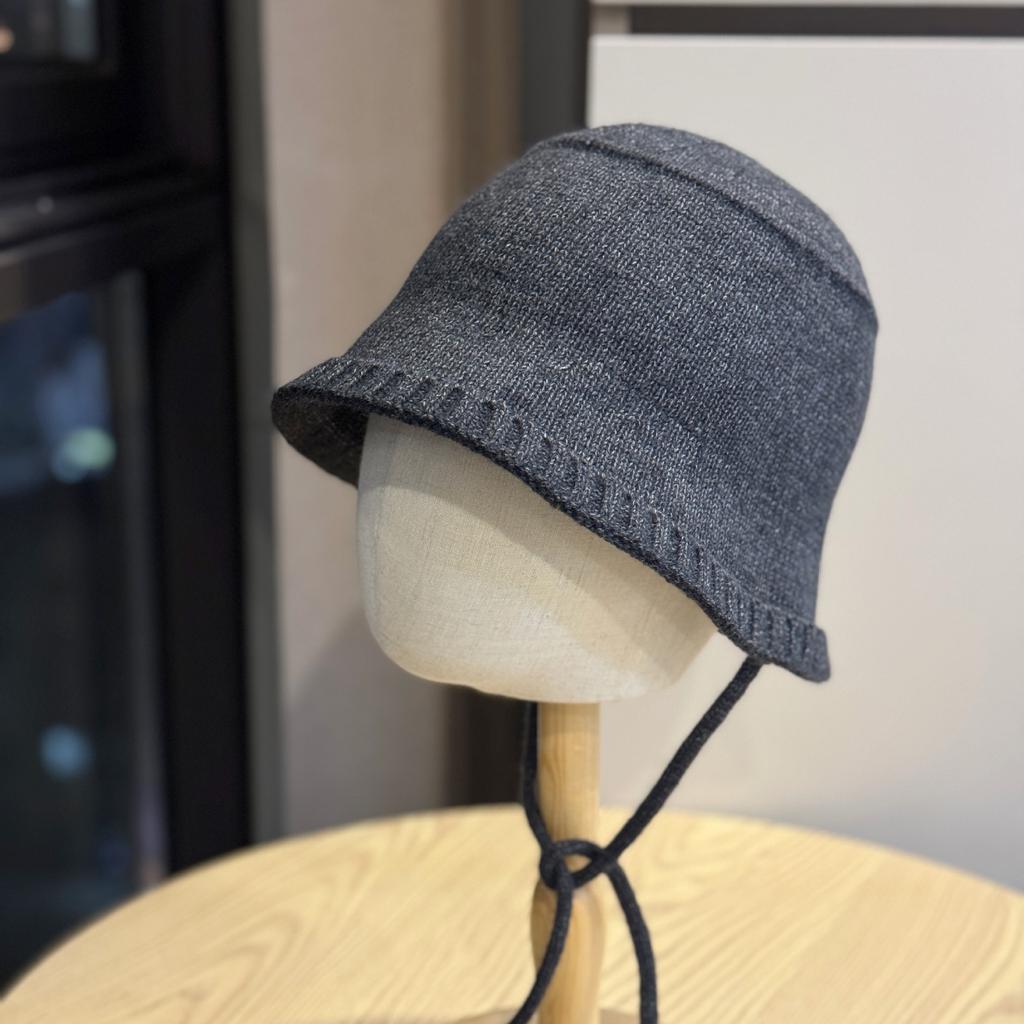 Autumn and Winter Wool Knitted Bucket Hat for Women Japanese Style Warm Woolen Hat Fisherman Hat Showing Face Small Basin Hat Trendy