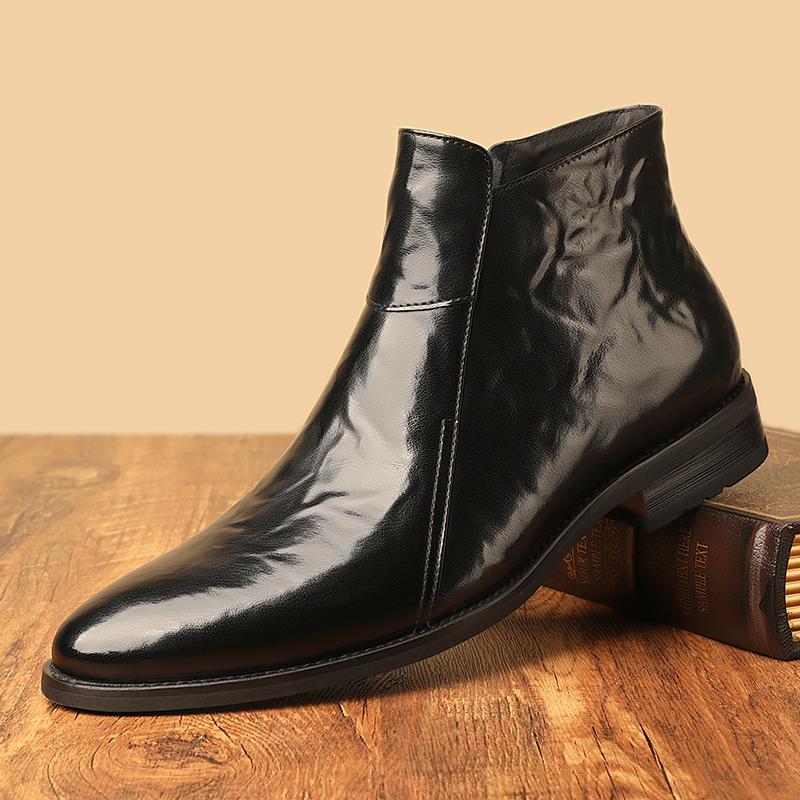 Winter Fashion New Arrival Pointed Toe Chelsea  Ankle Boots For Men British Brand Designer Botas Casual Shoes Zapatos Hombre