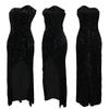 Women's Sequined Evening Dress Sexy Strapless Irregular Dress