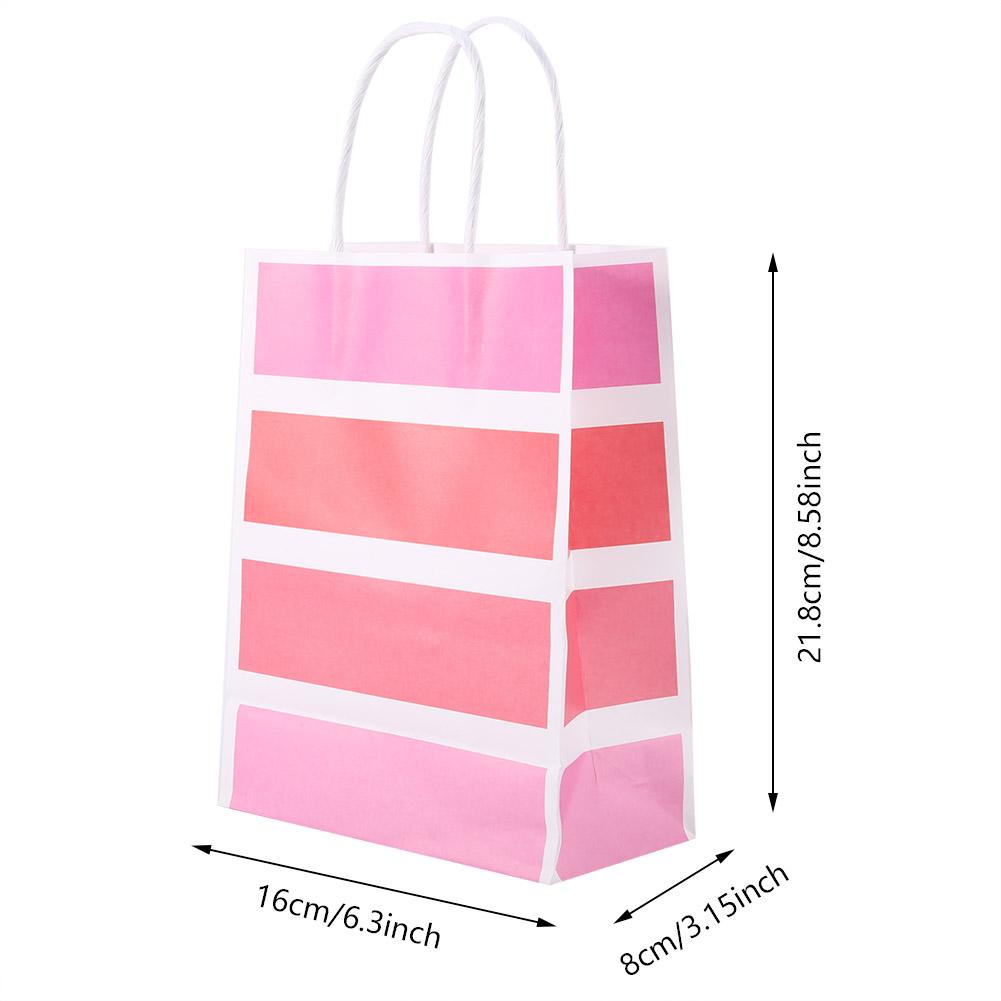 25 Stück Geschenktüte Kraftpapier für Hochzeit Gastgeschenktüte mit Henkel Rosa