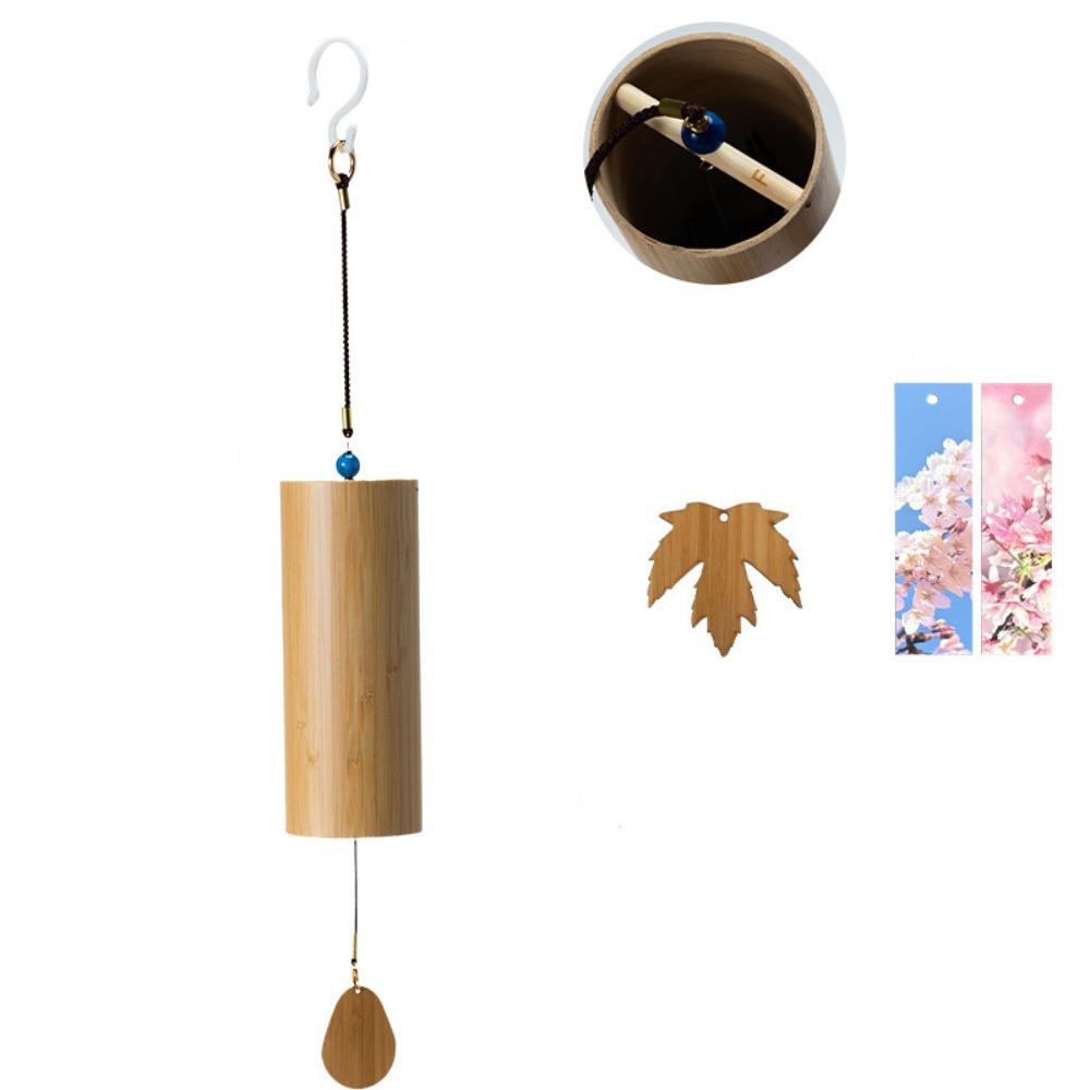Handmade Bamboo Wind Chimes Hand Cranked Yard Pendant Garden Decoration Musical Windchime  Patio