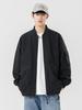 2025 Japanese Trendy Men's Retro Loose Stand Collar Bomber Jacket - Spring Casual Drop Shoulder Workwear Style.