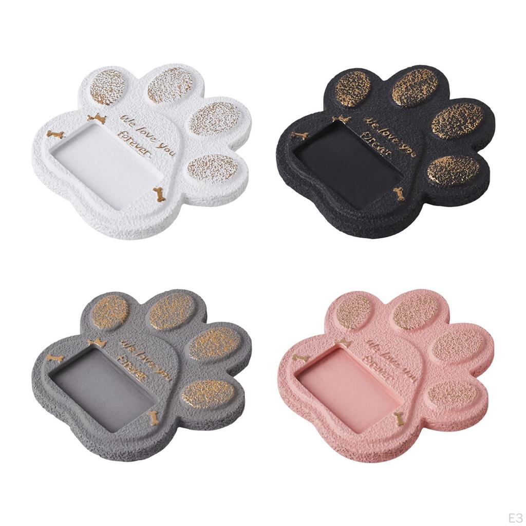 Kamień Pamiątkowy z Odciskiem Łapy dla Zwierząt Domowych z Ramką na Zdjęcie 5,9x5,9x0,6 cala Prezent Wyrazów Współczucia