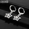 925 Sterling Silver Star Shaped Pendant Piercing Earrings Fashion Wedding Jewelry