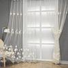 2pcs of Countryside Embroidered Flower Pattern, Uv-Resistant Transparent Curtains, Suitable for Home Decoration In Living Rooms, Bedrooms