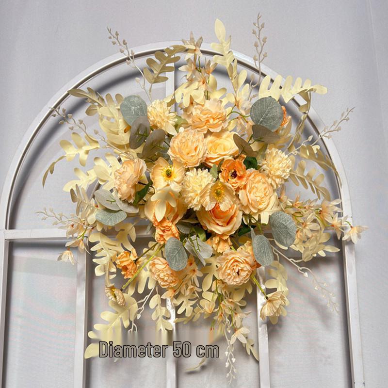 Triangular Silk Flower Wedding Arch Arrangement for Reception Background