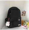 Schoolbag Fashion Korean Version Ins Backpack Female Junior High School Student Schoolbag College Style Large Capacity Solid Color Casual Backpack