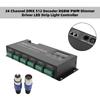 24 Channel DMX 512 Decoder RGBW PWM Dimmer Driver LED Strip Light Controller