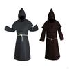 Friar Medieval Robe Costume Cloak Wizard Clothing Monk Hooded Cape for Fancy