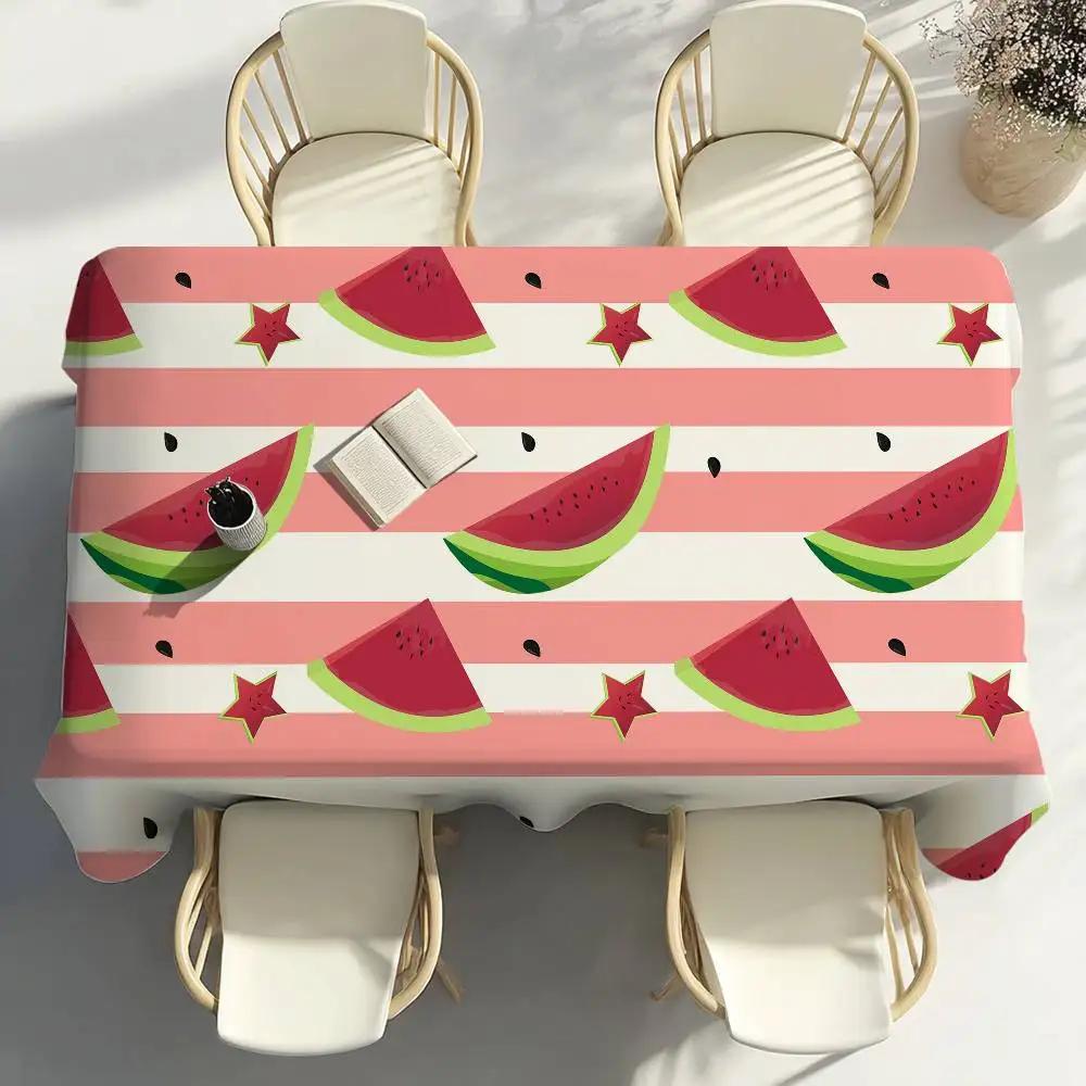 Watermeloen Patroon Tafelkleed Feestdecoratie Eetkamer Huis Keuken Terrassen Waterdicht Vlekbestendig Tafelkleed 160x240cm