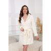 Autumn and Winter Hooded Home Plush Pajamas Short Sleeved Solid Color Warm, Nightgown