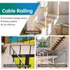 10 Pairs Cable Railing Kit T316 Stainless Steel 1/8" for Wood Post Wood Easy System Angle 180° Adjustable Stairs Deck