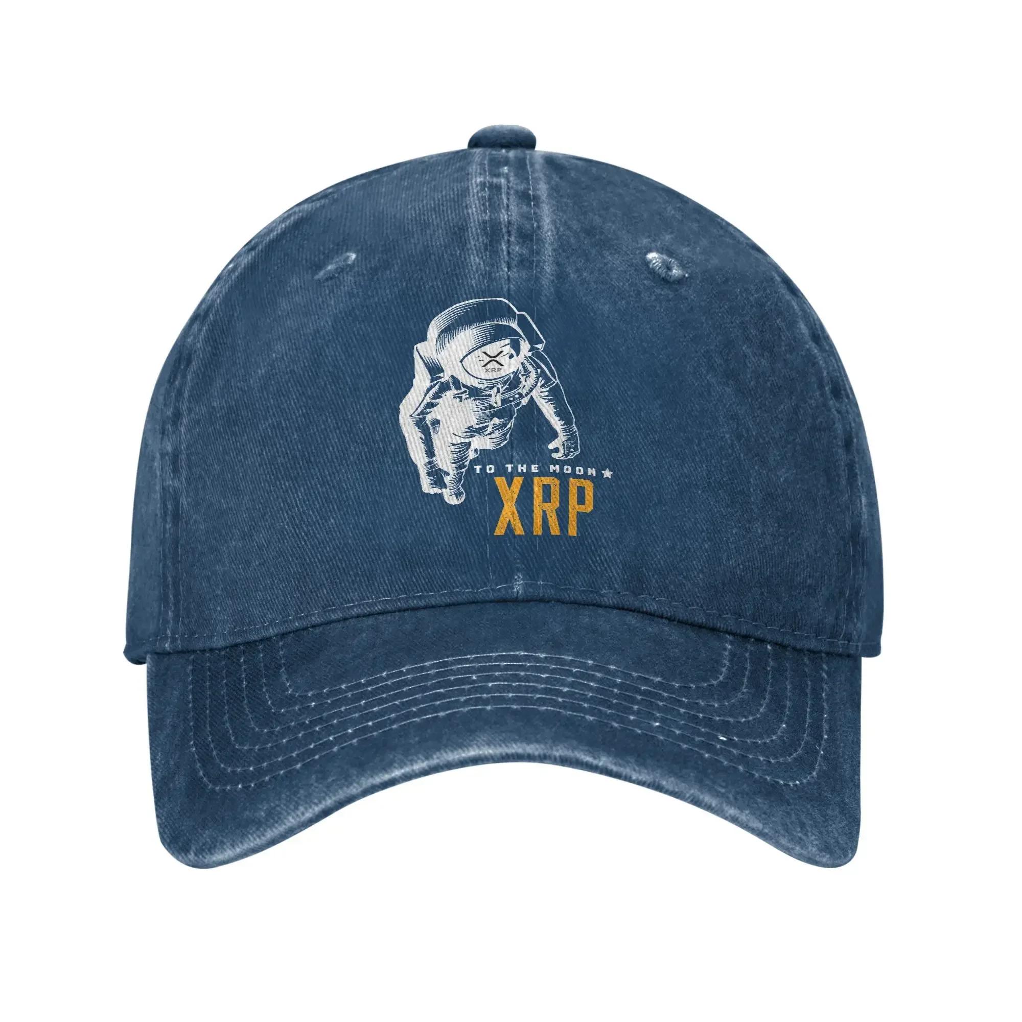 

Ripple XRP Moon Unisex Washed Baseball Cap Casual Sun Hip Hop Hats Summer UnisexTeens Hunting Camping Baseball Caps One Size