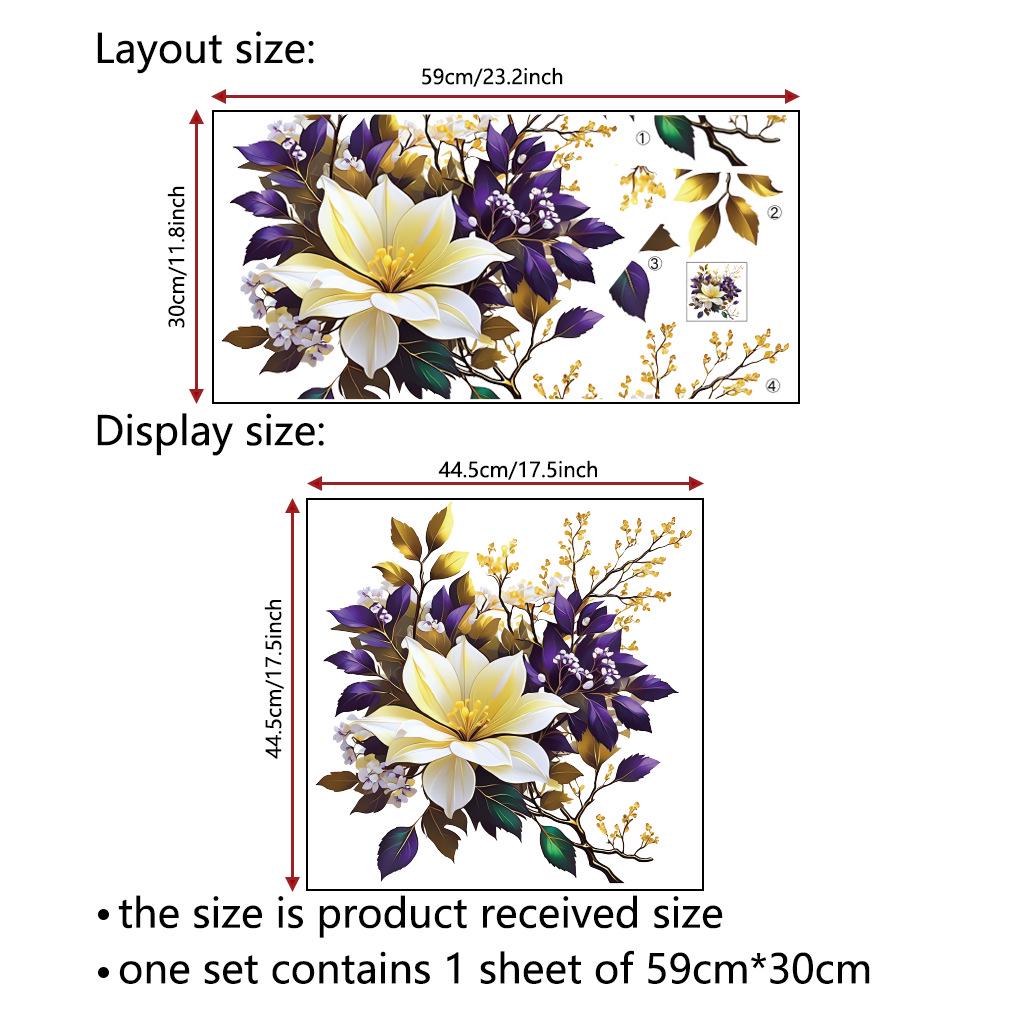 

CH82043 Золотая и Фиолетовая Лилия Съемная Наклейка на Стену