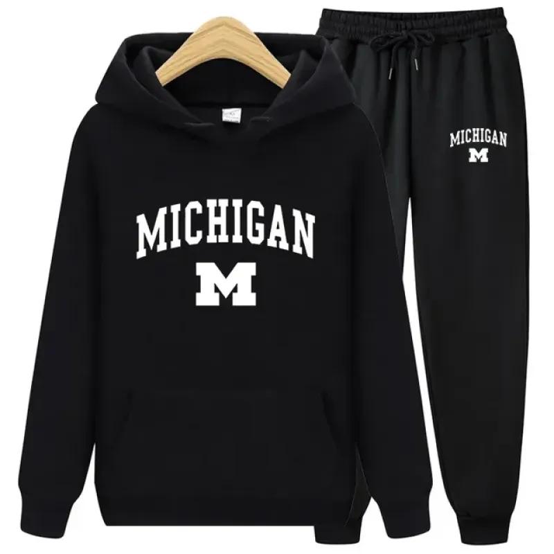 Herbst Winter 2023 Neue Sportswear Trainingsanzüge männer Casual Plüsch Warme Hoodie Set Buchstaben Marke Druck 2 Stück Männliche Outfit