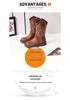 Children's Retro Brown Embroidered Chelsea Boots - Soft Sole Mid-Calf Denim Leather for Girls