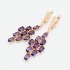 Madingi Unikalūs Moteriški Ilgi Prabangūs 585 Rožinio Aukso Purpuriniai Natūralaus cirkonio Kabantys Auskarai Puikūs krištoliniai Kūrybiniai dovanų papuošalai