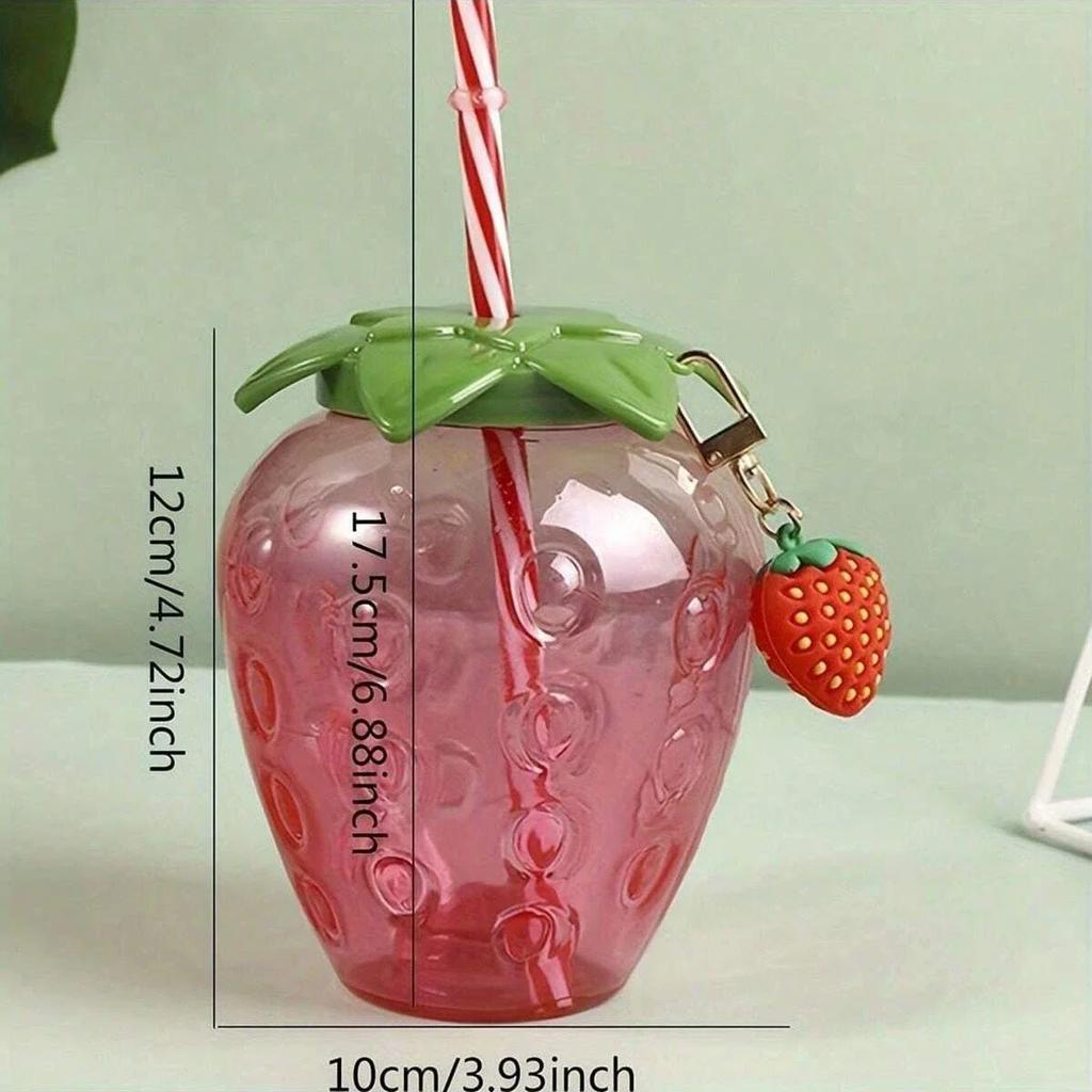 1pc-Strawberry Cup Water Bottle Coffee Glass Glassware Cups Drinking Tumbler Hawaii Cold Drinking Cup Juice Bottle For Kids