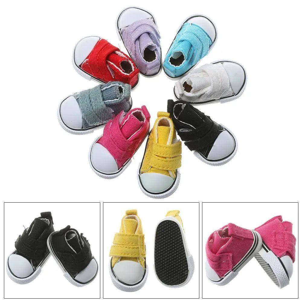 1 Pair Mini Doll Canvas Shoes DIY Doll Sneakers 1/6 Scale Mini Sneakers  BJD Doll Shoes