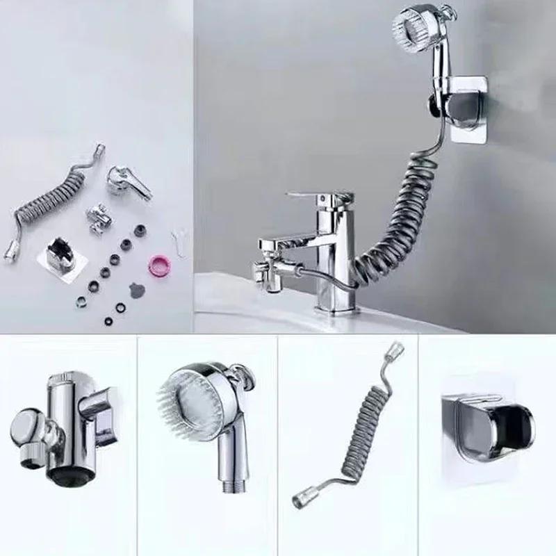 Bathroom Pressurized Shower Head Kit for Washbasin Faucet Nozzle Faucet Hand Wall Mounted Shower Head Sink Hose Sprayer Set