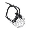 Dog Muzzles To Prevent Biting Metal Wire Dog Mouth Guard with PU Leather Straps Breathable Secure Cage Muzzle for