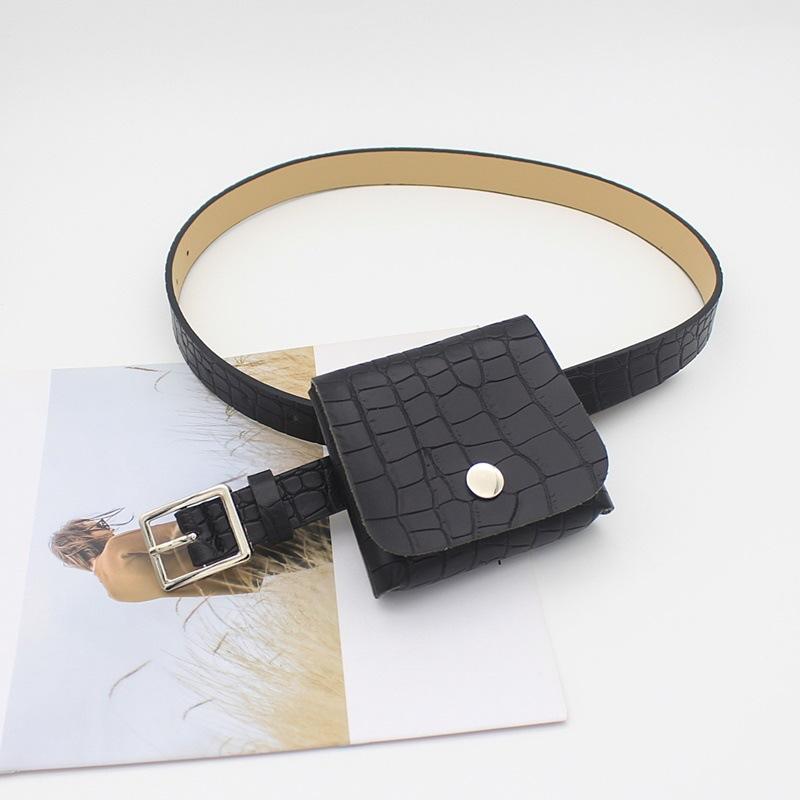 Bag Belt Women'S Waist Bag Crocodile Pattern Decorative Belt Women