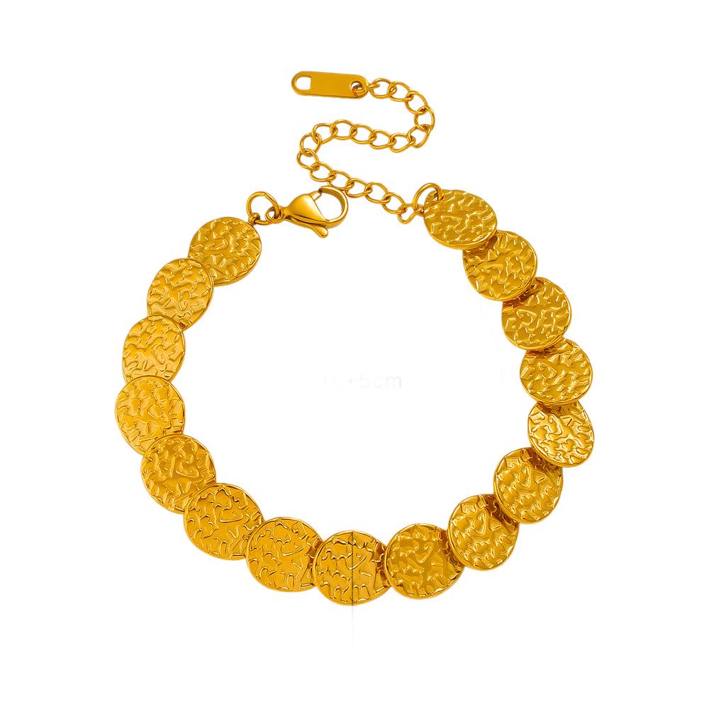 MeiShi Duo 18K Titanium Steel Ancient Coin Bracelet - Elegant INS Style Gift for Women