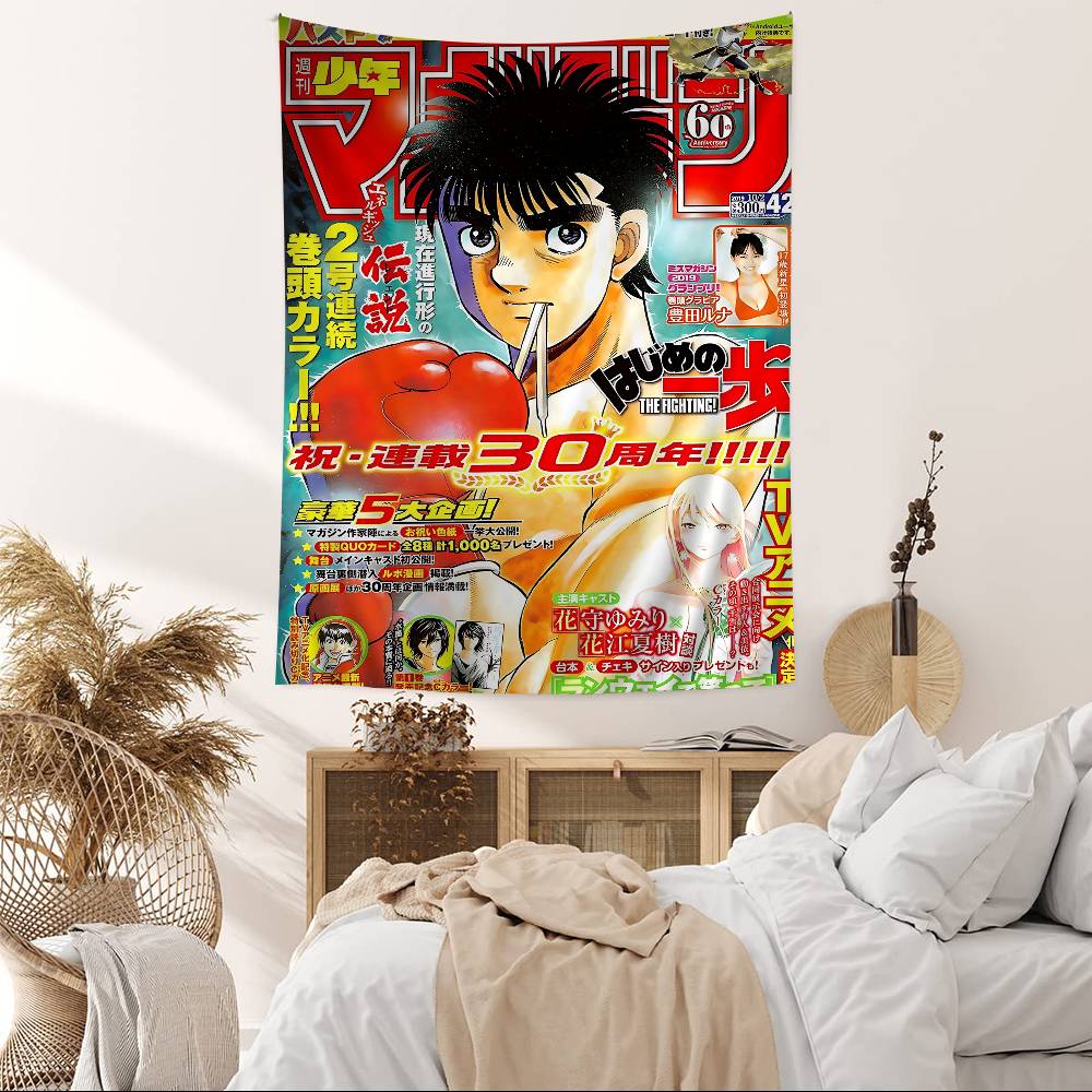 Hajime No Ippo Anime Chart Tapestry For Living Room Home Dorm Decor Art Home Decor