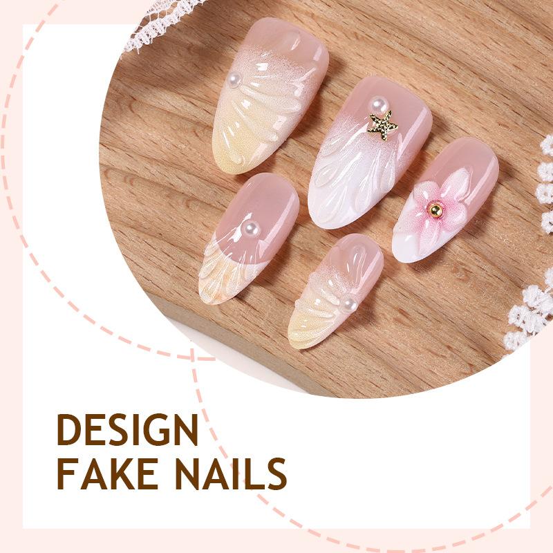 30 pieces of new spring and summer armor three-dimensional flowers handmade fake nails small and fresh cross-border hot-selling armor wholesale