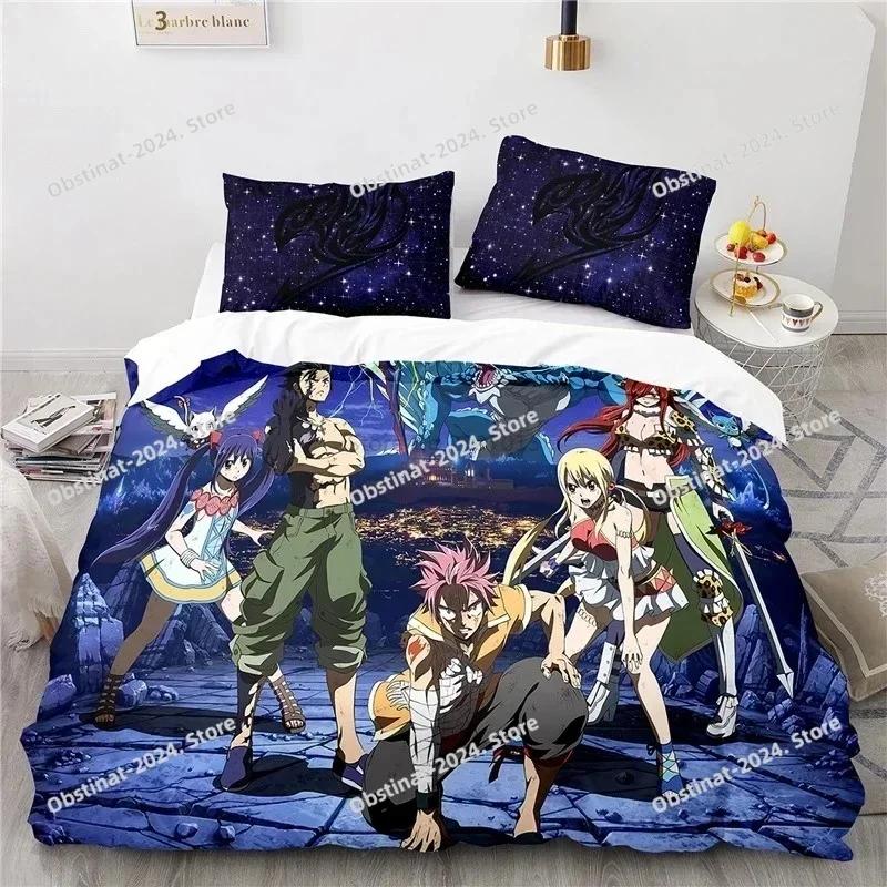 3D Home Textile Fairy Tail Bedding Set Printed single Comforter Quilt Bed Cover Duvet Cover Pillow Case 3 Pieces Kids Adult Size