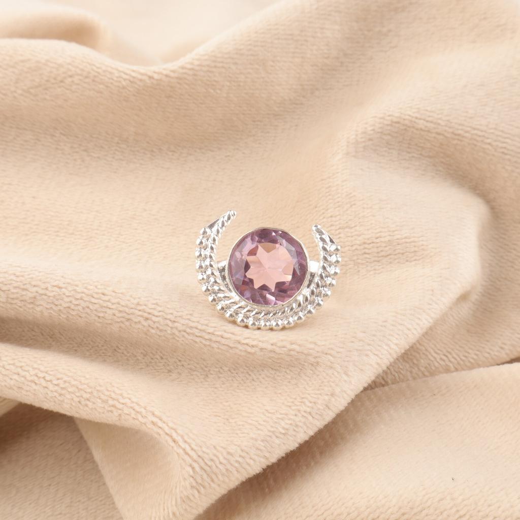 Morganite Gemstone 925 Sterling Silver Handmade Jewelry June Birthstone  Ring RR-48-6