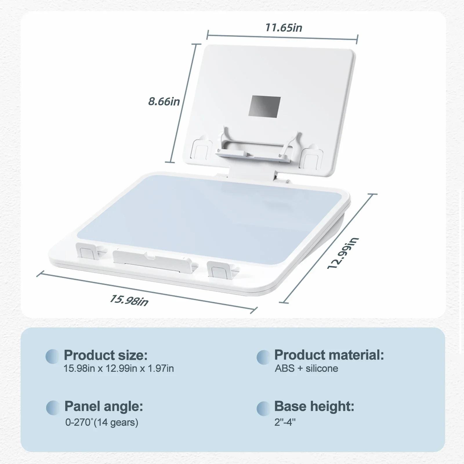 

Eary Book Stand for Reading Double Layer Foldable Desktop Book Holder with Page Clips for Laptop iPad Galaxy Tabs MacBook Bible білий