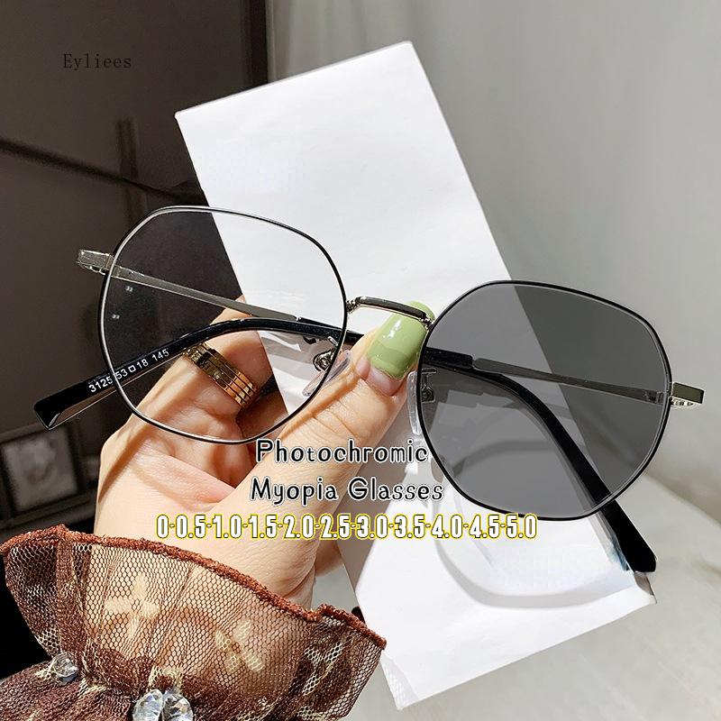 Photochromic Myopia Glasses Neutral Anti Blue Myopia Glasses 0 To -4.0 Minimalist Style Myopia Glasses Finished Product óculos