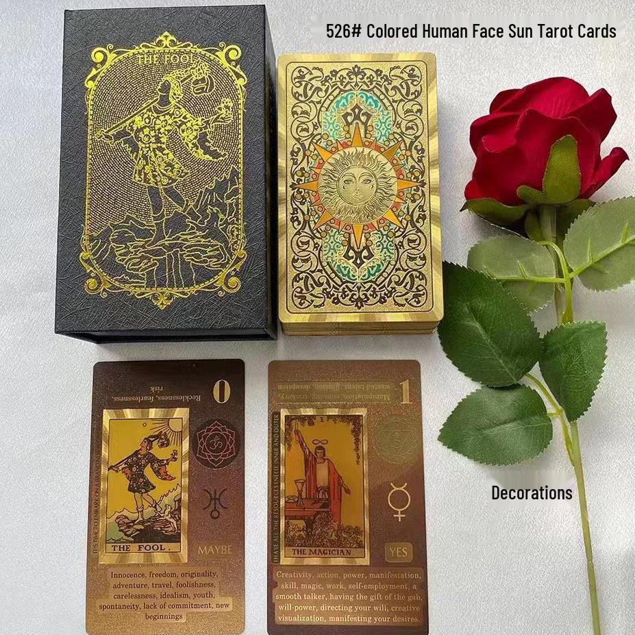 Waterproof Black PVC Tarot Cards - Colorful 78 Card Deck for Board Games