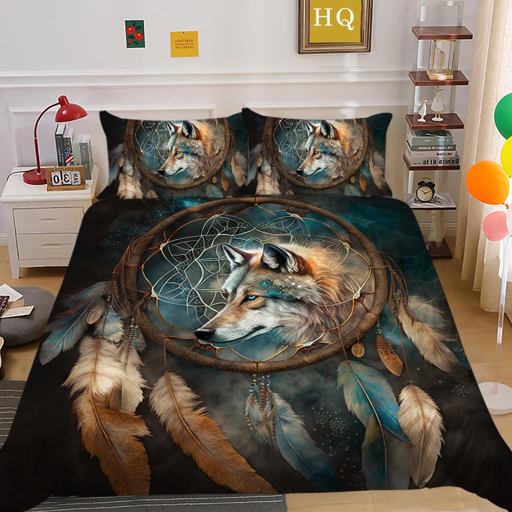 Zestaw poszewek na kołdrę z nadrukiem wilka Zestaw pościeli z mikrofibry w rozmiarze King Cover Boy Teen wysokiej jakości tekstylia domowe
