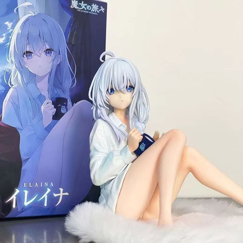 In Stock The Journey Of Elaina 11cm Pajama Sitting Anime Girl Figure Collectible Decor Model Birthday Surprise Gift