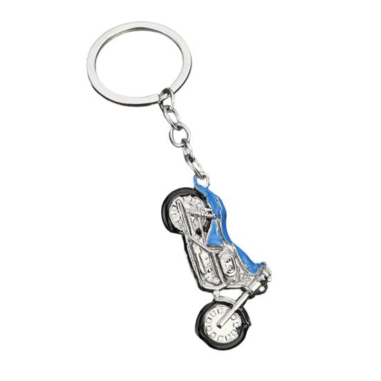 Motorcycle Keychain Alloy Rhinestone Metal Key Ring  Multiple Colors Cool Car Keychain Accessories for Men Women Accessories