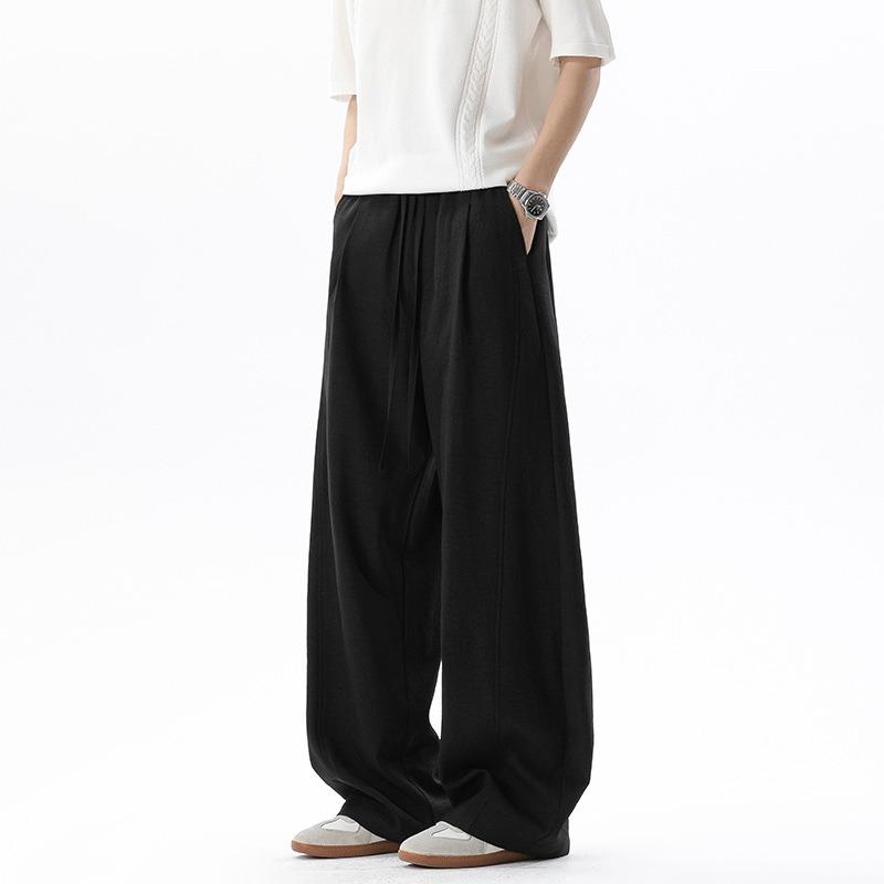 Men Summer Thin Linen Like Loose Wide Leg Casual Pants