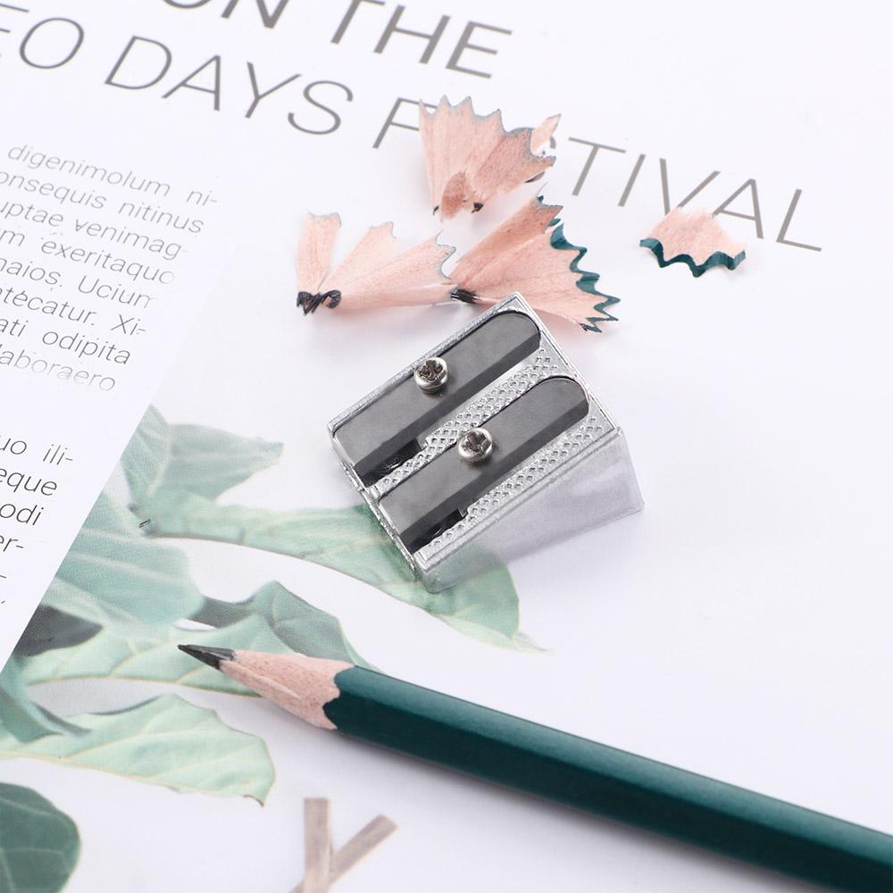 Metal Two Hole Double Hole Pencil Sharpener Pens Cutter Tool Pencil Sharpener Office Sharpener