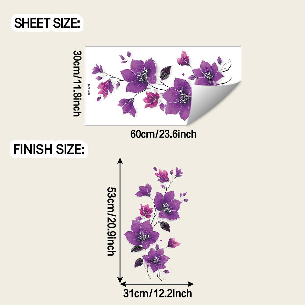 

Creative Retro Purple Vine Bathroom Decoration and Beautification Stickers