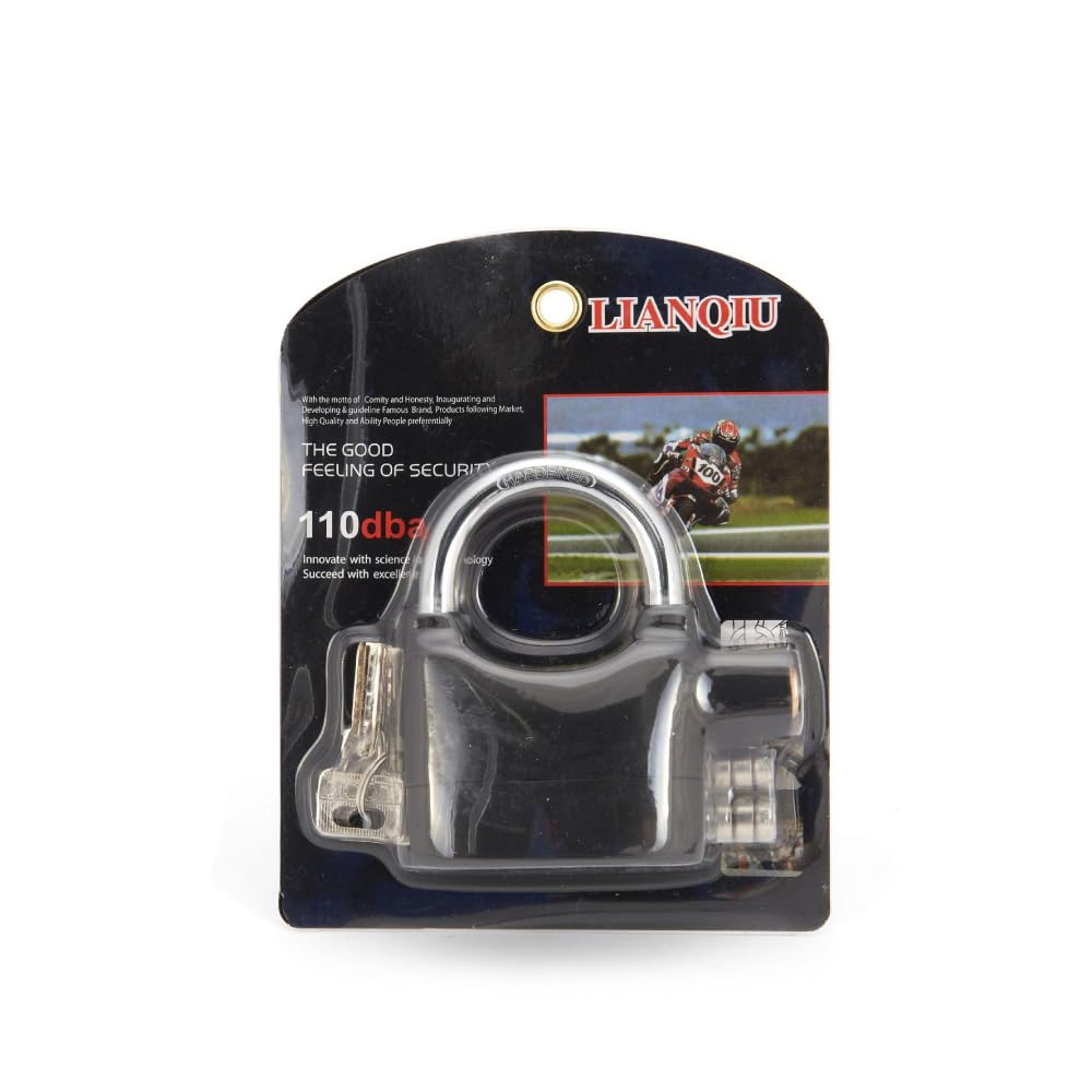 

A-ITEM Alarm Lock, Short Security Lock, Security Lock, Anti-Theft, 110db, Motorcycle, Bicycle, Loud Keys, Key Lock, Keyed, Black, Aluminum Alloy