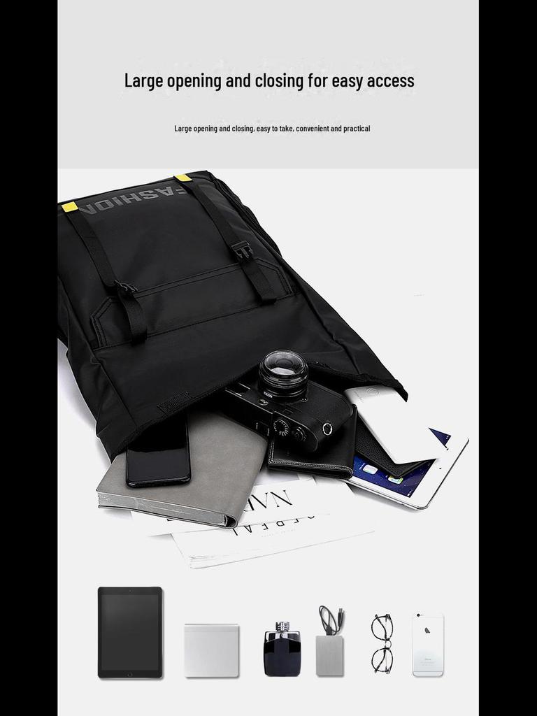 Men's Large Capacity Roll-Up Nylon Backpack - New Style, Foldable, Leisure Bag