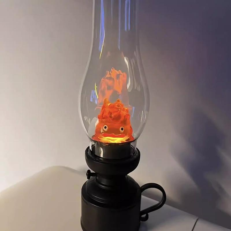 1Pccasifer Night Light Cartoon Anime Flame Decorative Lamp Howl'S Moving Castle Kerosene Candle Atmosphere Lamp For Bedroom Home