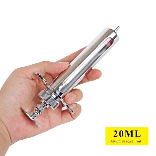 10/20/30/50ml Metal Automatic Veterinary Syringe Adjustable Dose Vaccine Injection For Farm Livestock Cattle Veterinary Tools