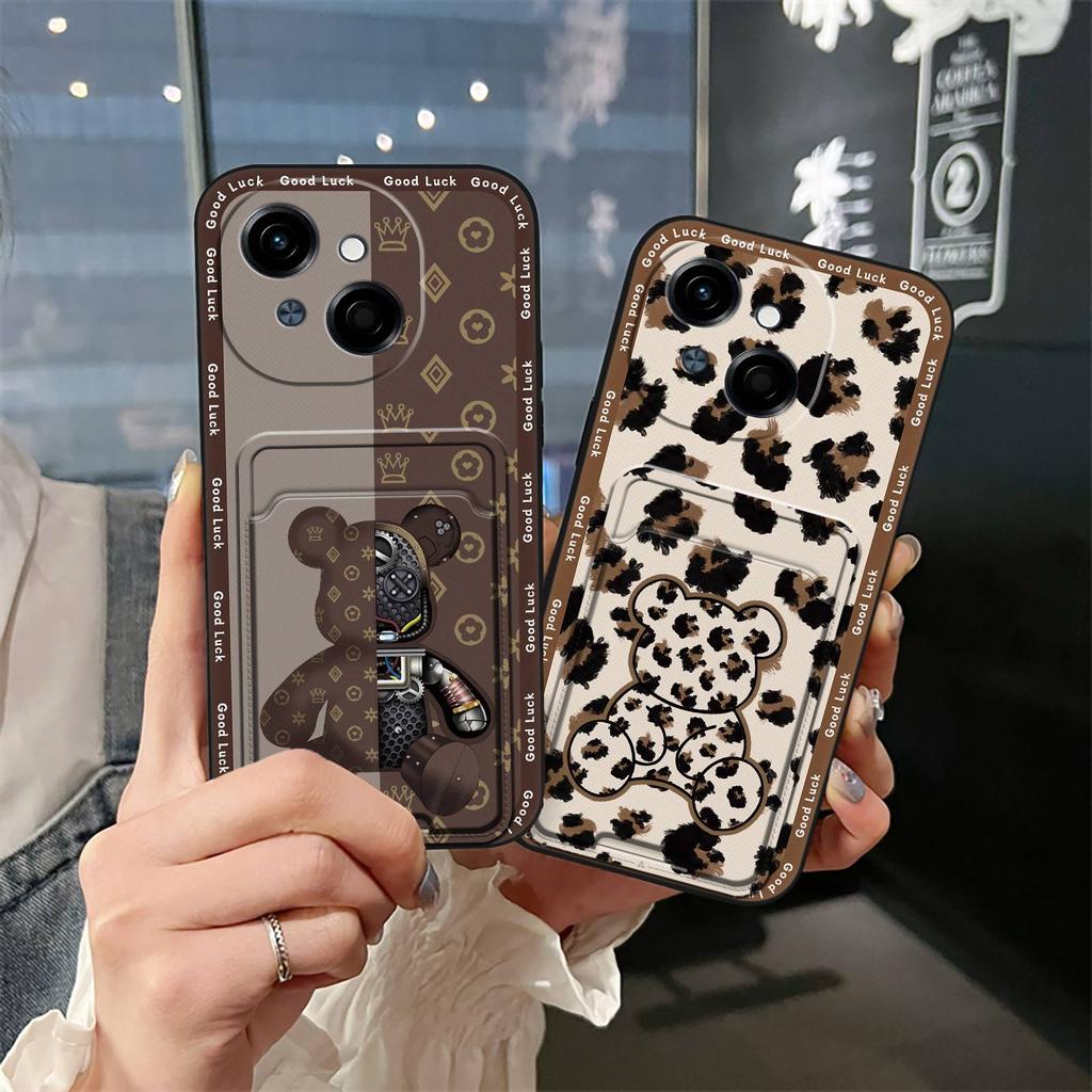 Schutzhülle Modisches Design für Tecno POP9 4G/Spark GO 1/KL4 Niedliches TPU Kartenfach Kartenhülle Stoßfest Cartoon