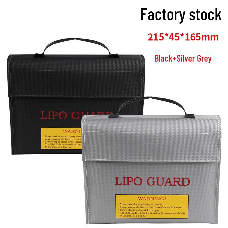 High-Temperature Resistant Fireproof & Explosion-Proof Model Airplane Lithium Battery Safety Bag, 215x45x165mm 215x45x165mm