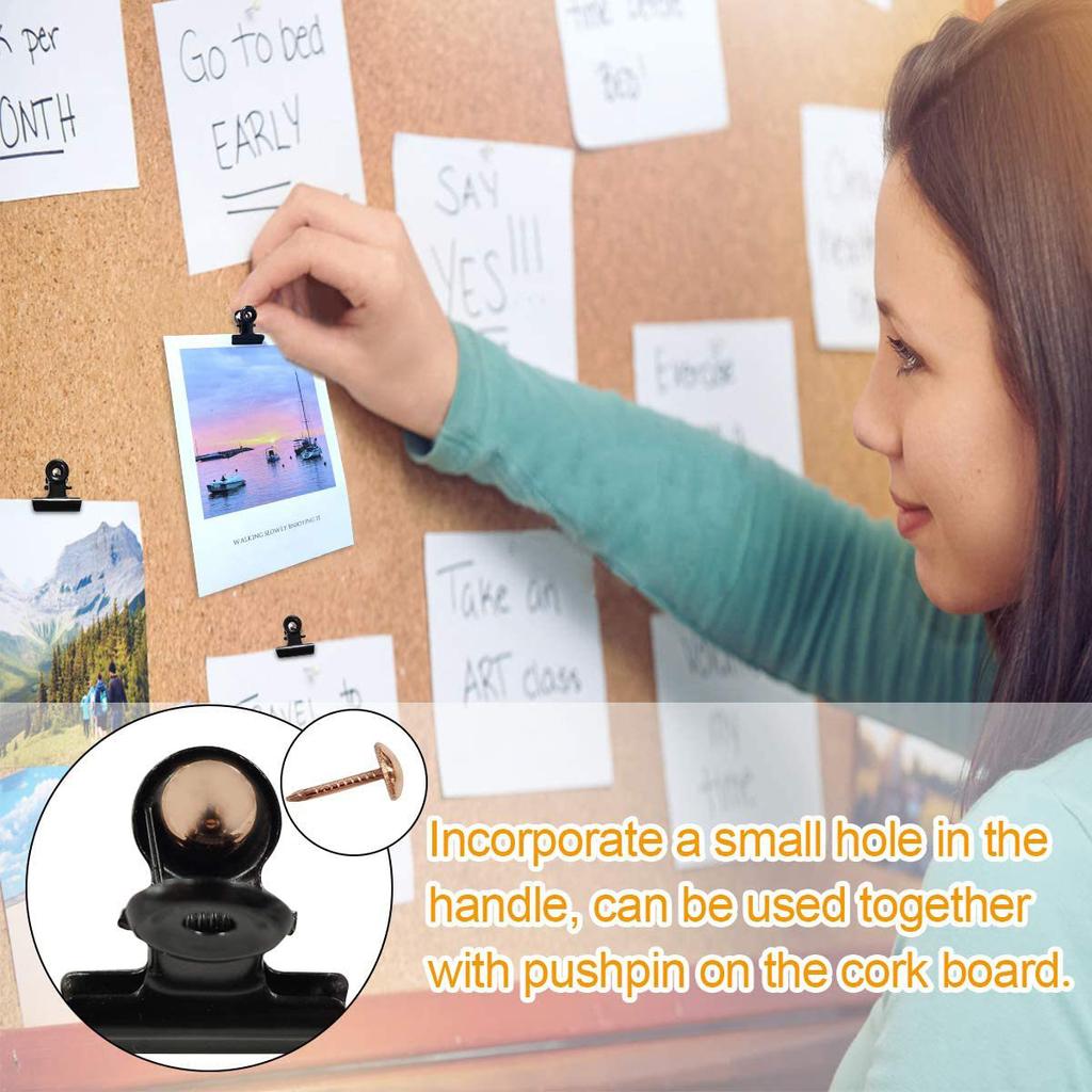 Home Metal Clip Black Small Clip Round Shape Clip Round Head Ticket Clip Photo Clip Turban Clip Scarf Clip