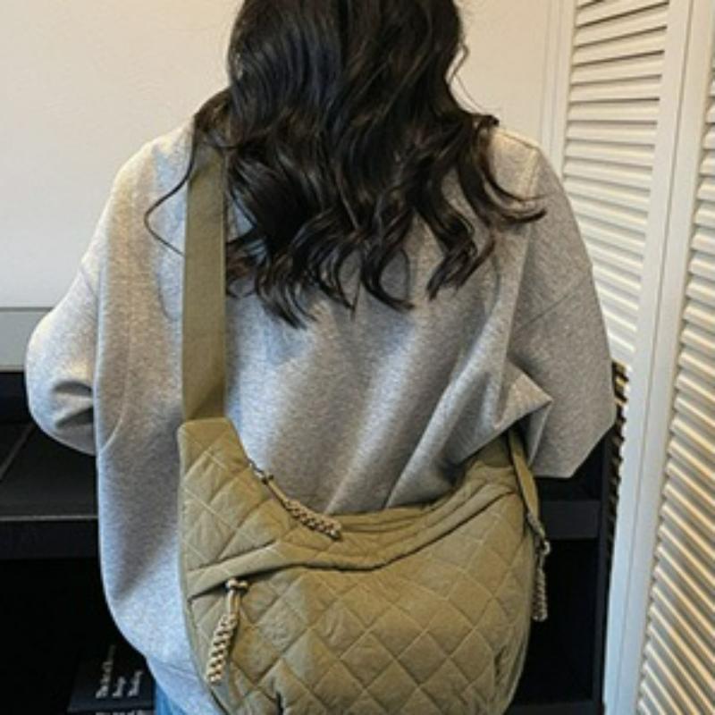 New Women Hobo Bag Large Capacity Crossbody Shoulder Bag Fashi Quilted Casual Tote Comfortable and Versatile Bags for Travel