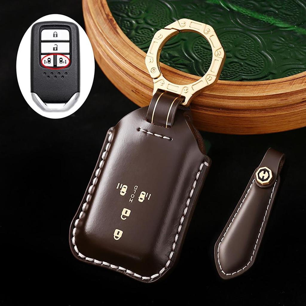 Honda Accord Civic CRV Pilot Odyssey Handmade Cowhide High-End Car Key Cover keychain
