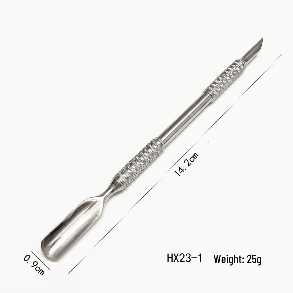 Stainless Steel Double-Headed Cuticle Pusher and Nail Scraper Tool